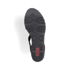 Rieker Heeled Shoes-Women'S Wedge Sandals Jet Black
