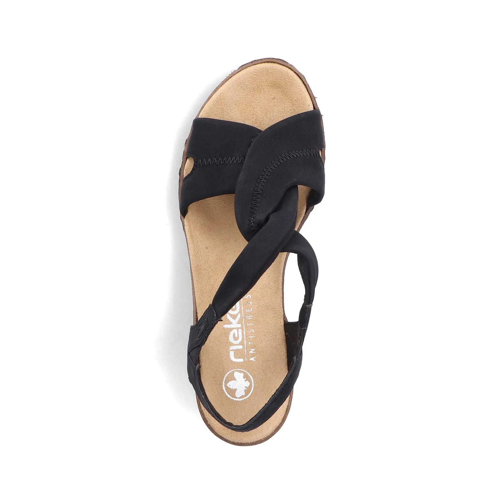 Rieker Heeled Shoes-Women'S Wedge Sandals Jet Black