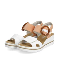 Rieker Summer Shoes-Women'S Wedge Sandals Snow White Peach