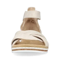 Rieker Heeled Shoes-Women'S Wedge Sandals Light Beige