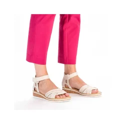 Rieker Heeled Shoes-Women'S Wedge Sandals Light Beige