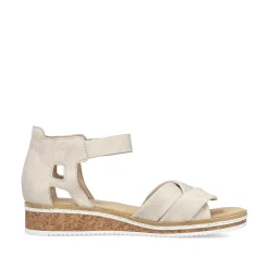 Rieker Heeled Shoes-Women'S Wedge Sandals Light Beige