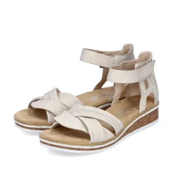 Rieker Heeled Shoes-Women'S Wedge Sandals Light Beige