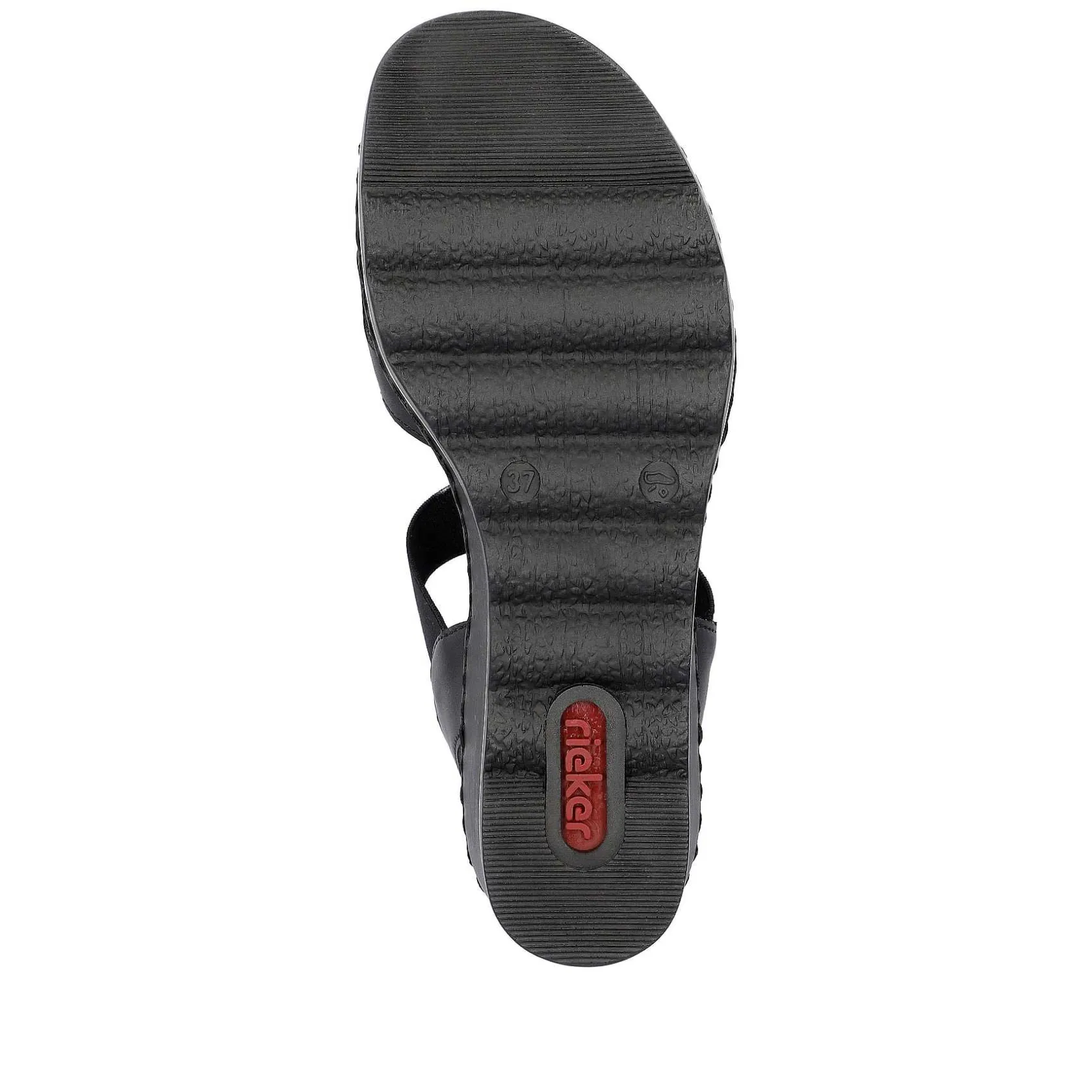 Rieker Heeled Shoes-Women'S Wedge Sandals Jet Black