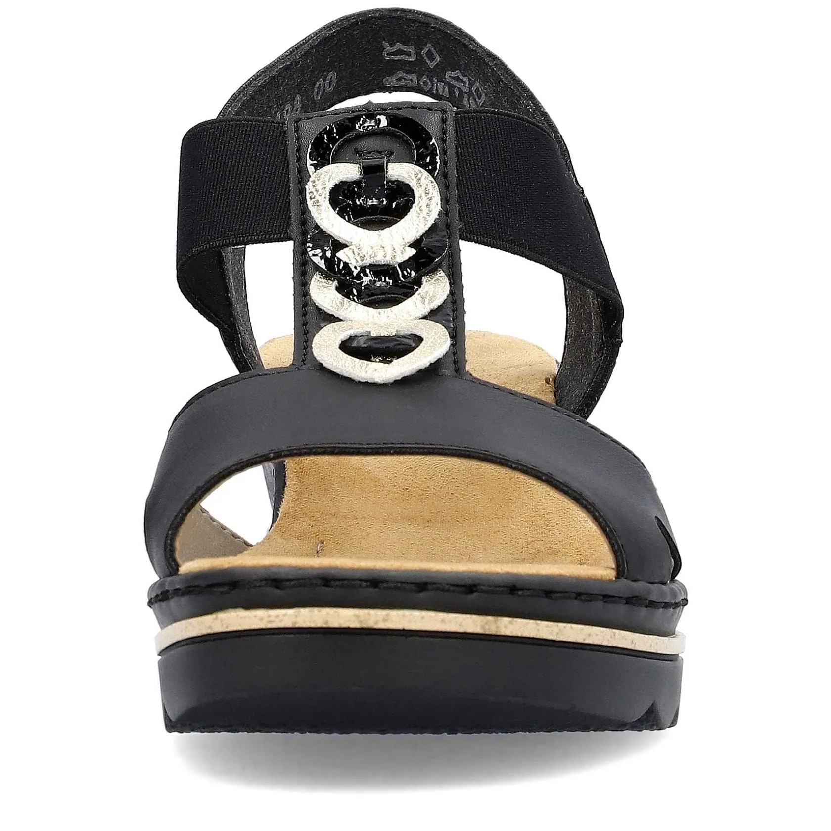 Rieker Heeled Shoes-Women'S Wedge Sandals Jet Black