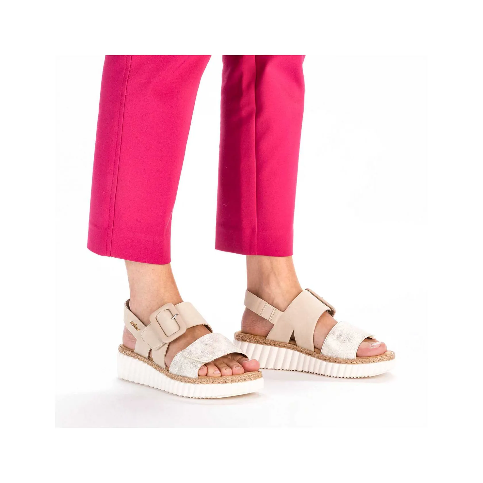 Rieker Sandals & Sandals-Women'S Wedge Sandals Light Beige