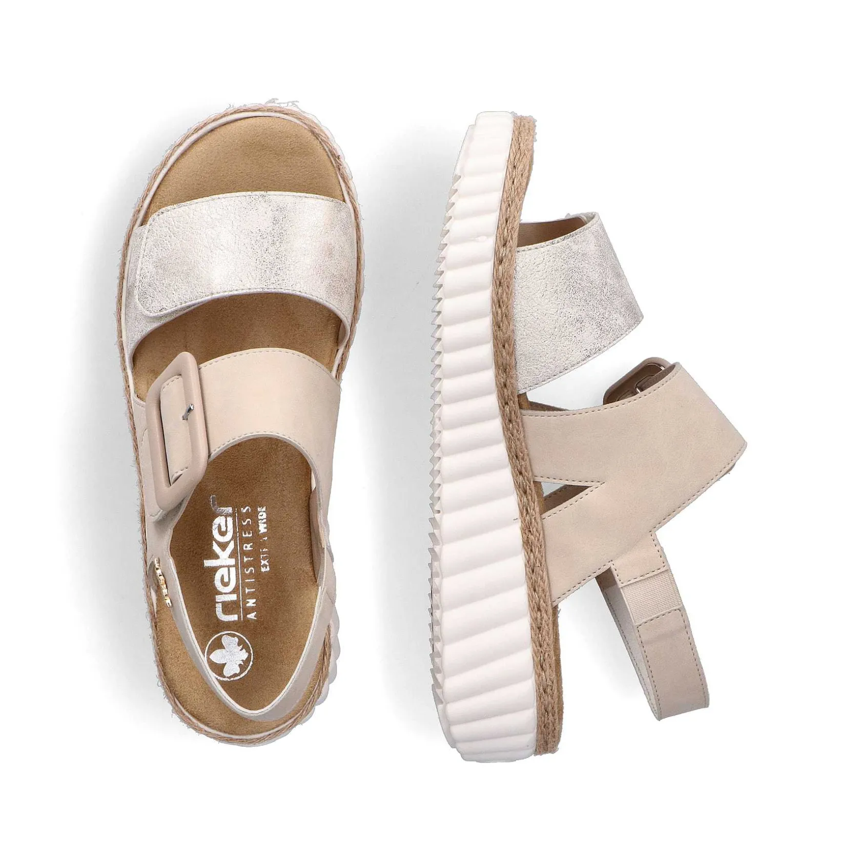 Rieker Sandals & Sandals-Women'S Wedge Sandals Light Beige