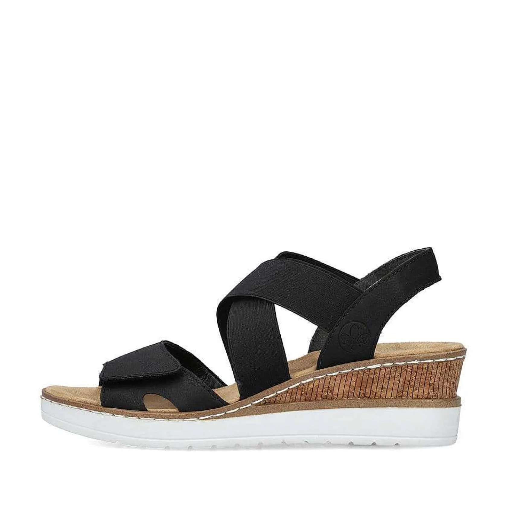 Rieker Heeled Shoes-Women'S Wedge Sandals Jet Black