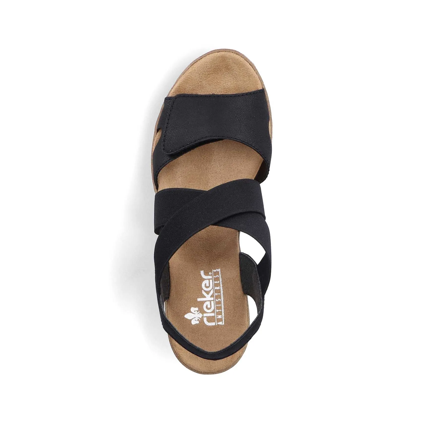 Rieker Heeled Shoes-Women'S Wedge Sandals Jet Black