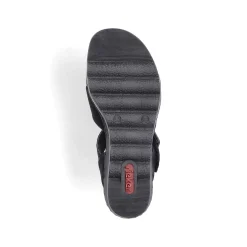 Rieker Heeled Shoes-Women'S Wedge Sandals Jet Black