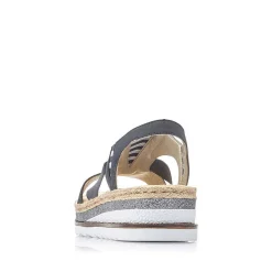 Rieker Heeled Shoes-Women'S Wedge Sandals Pacific Blue