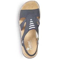 Rieker Heeled Shoes-Women'S Wedge Sandals Pacific Blue