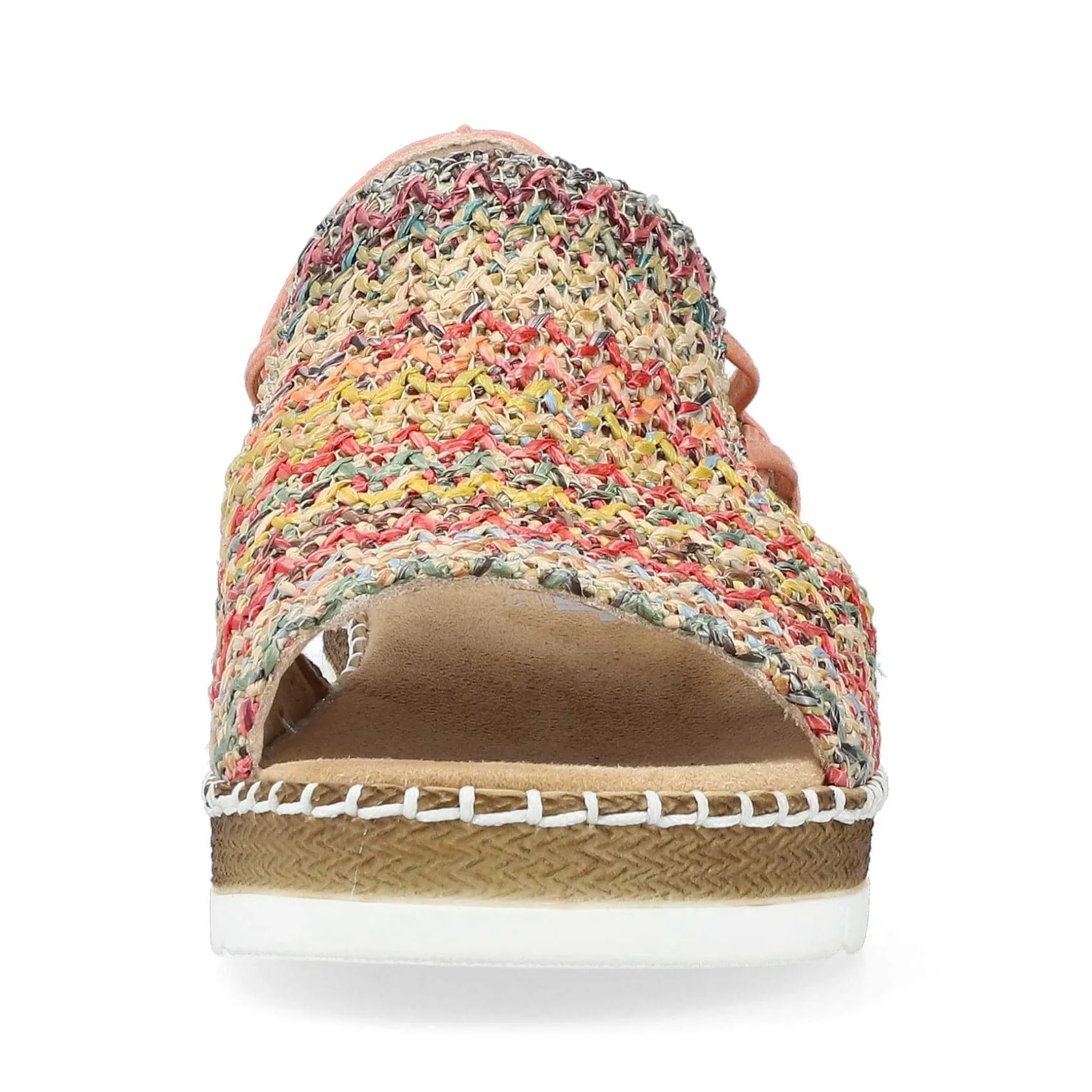 Rieker Summer Shoes-Women'S Wedge Sandals In Multi-Salmon Colors