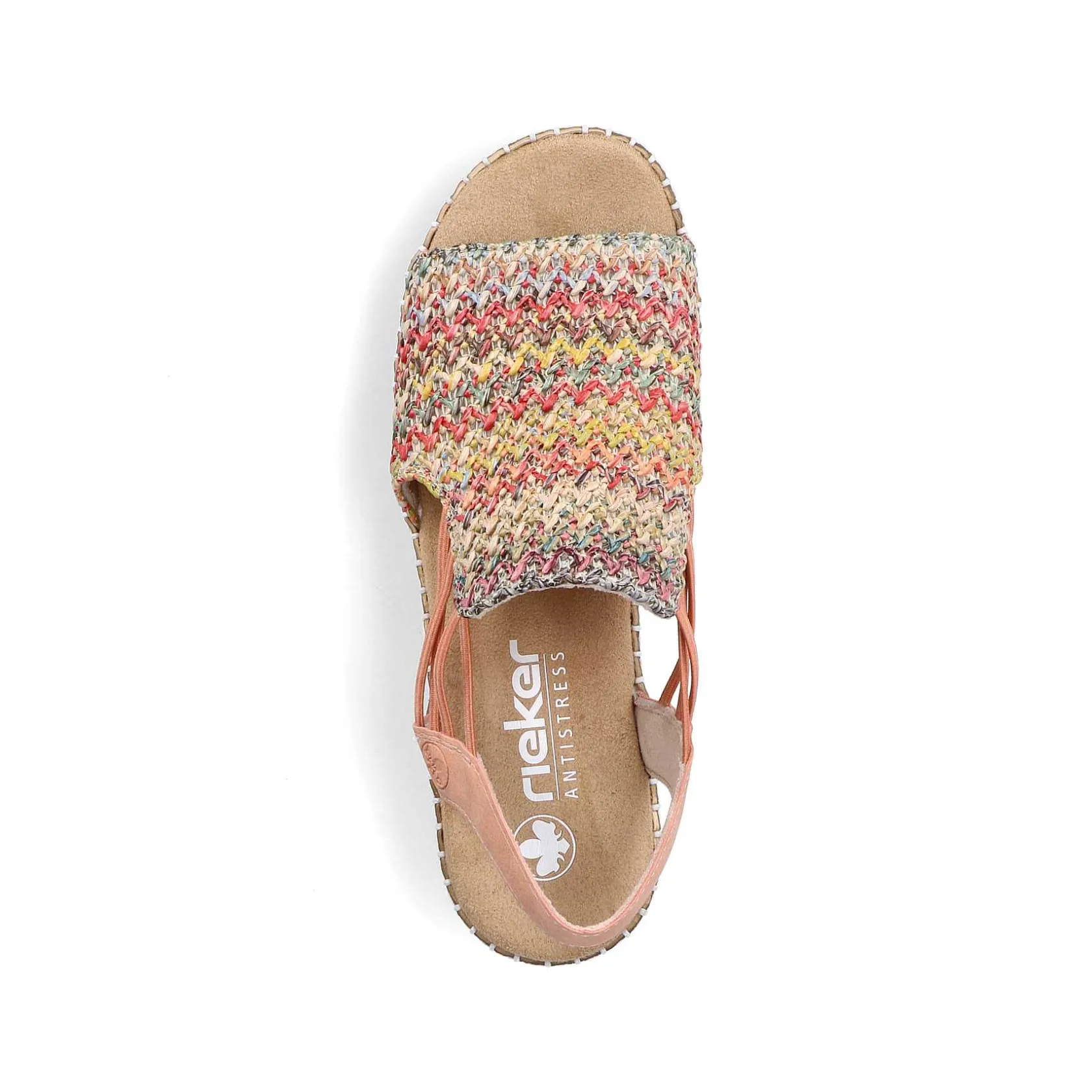 Rieker Summer Shoes-Women'S Wedge Sandals In Multi-Salmon Colors