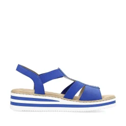 Rieker Summer Shoes-Women'S Wedge Sandals Royal Blue