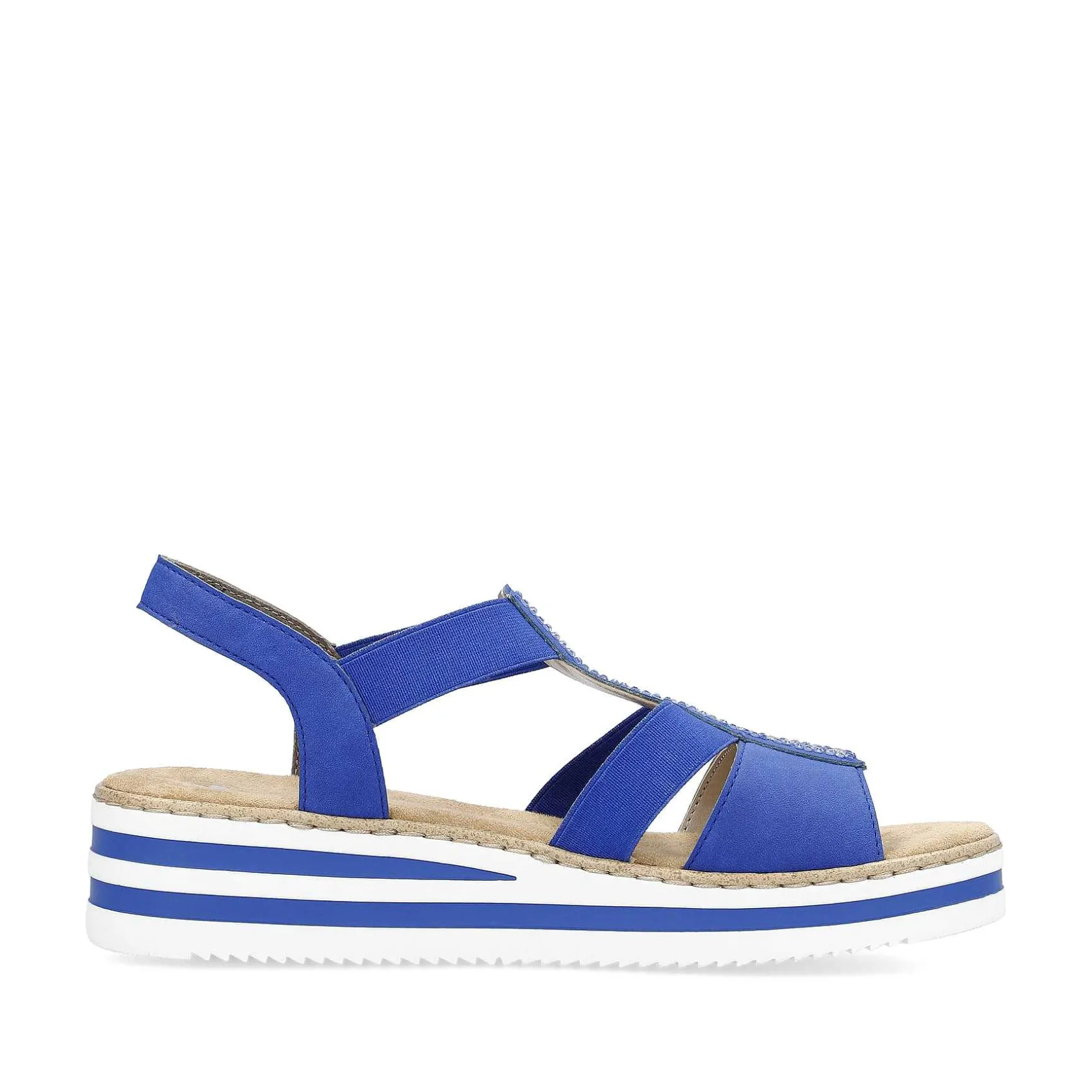 Rieker Summer Shoes-Women'S Wedge Sandals Royal Blue