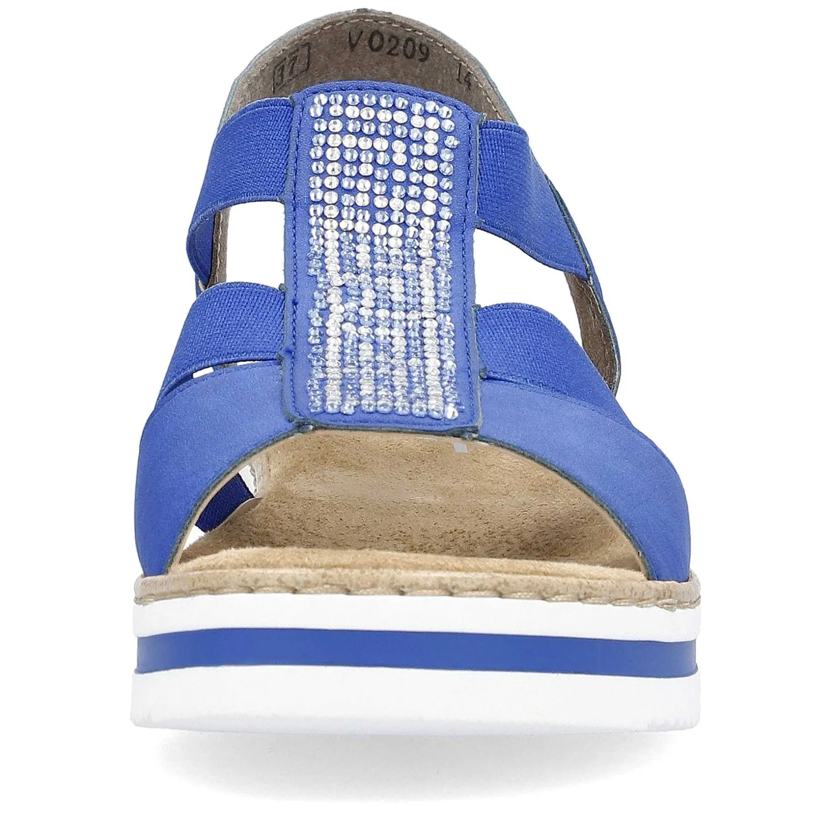 Rieker Summer Shoes-Women'S Wedge Sandals Royal Blue
