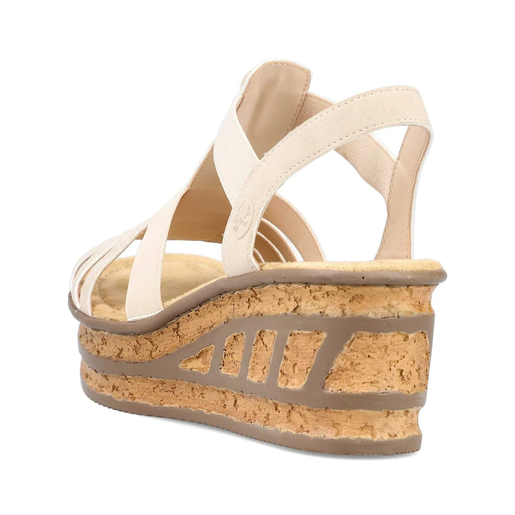 Rieker Heeled Shoes-Women'S Wedge Sandals Cream Beige