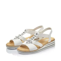 Rieker Heeled Shoes-Women'S Wedge Sandals Pure White