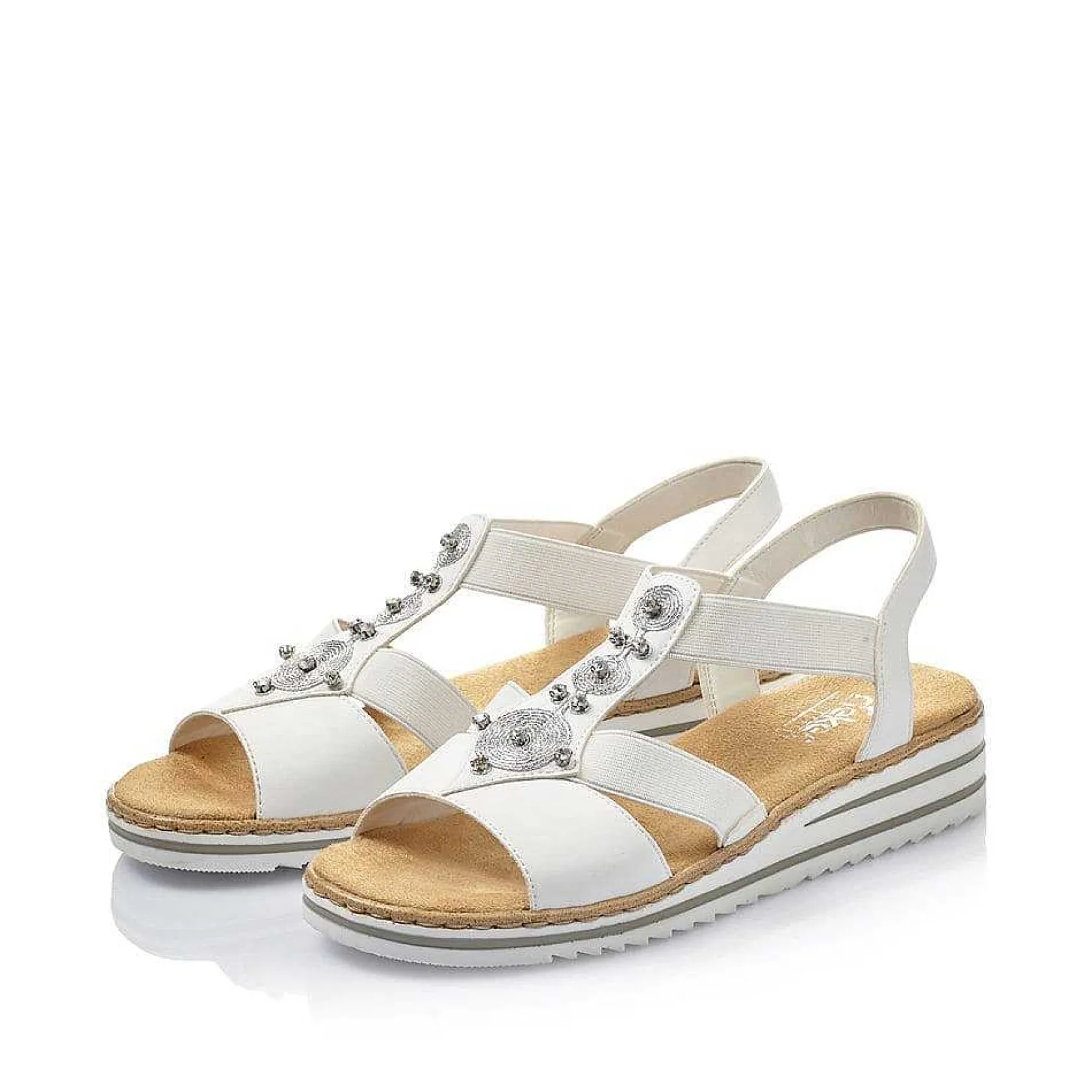 Rieker Heeled Shoes-Women'S Wedge Sandals Pure White