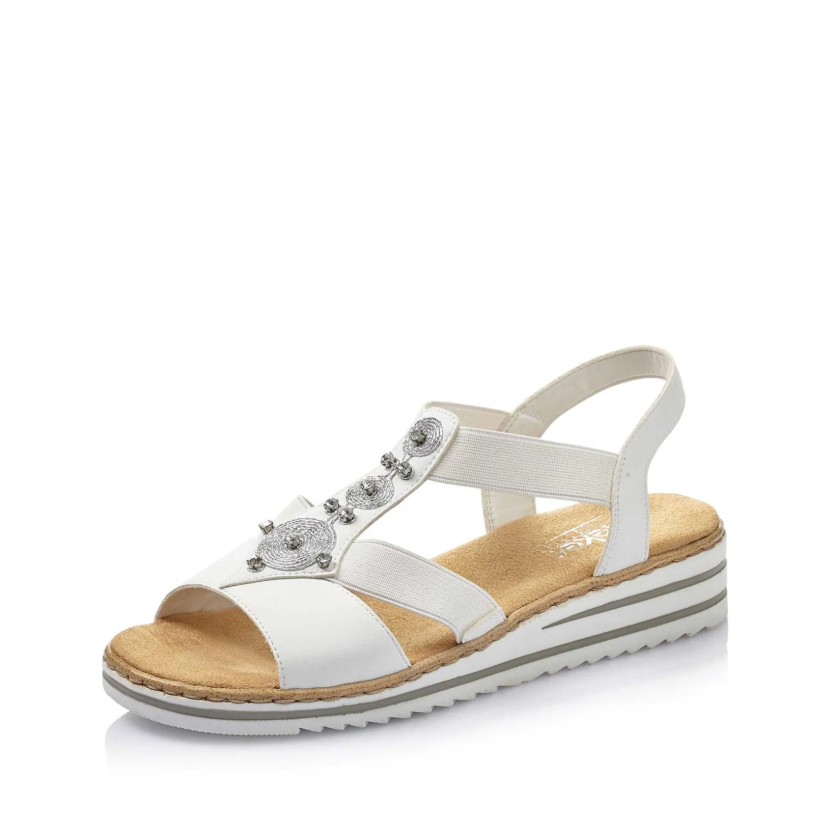 Rieker Heeled Shoes-Women'S Wedge Sandals Pure White