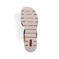 Rieker Heeled Shoes-Women'S Wedge Sandals Chestnut Brown