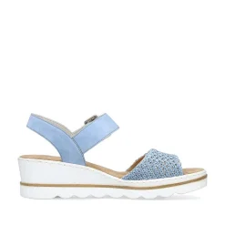 Rieker Heeled Shoes-Women'S Wedge Sandals Sky Blue