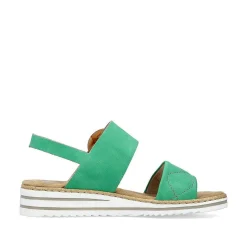 Rieker Heeled Shoes-Women'S Wedge Sandals Leaf Green
