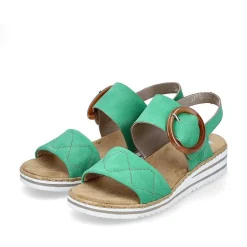 Rieker Heeled Shoes-Women'S Wedge Sandals Leaf Green