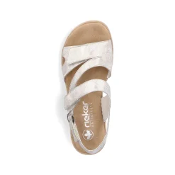 Rieker Heeled Shoes-Women'S Wedge Sandals Silver Metallic