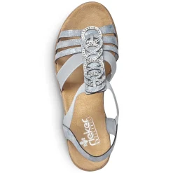 Rieker Heeled Shoes-Women'S Wedge Sandals Denim Blue