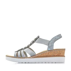 Rieker Heeled Shoes-Women'S Wedge Sandals Denim Blue