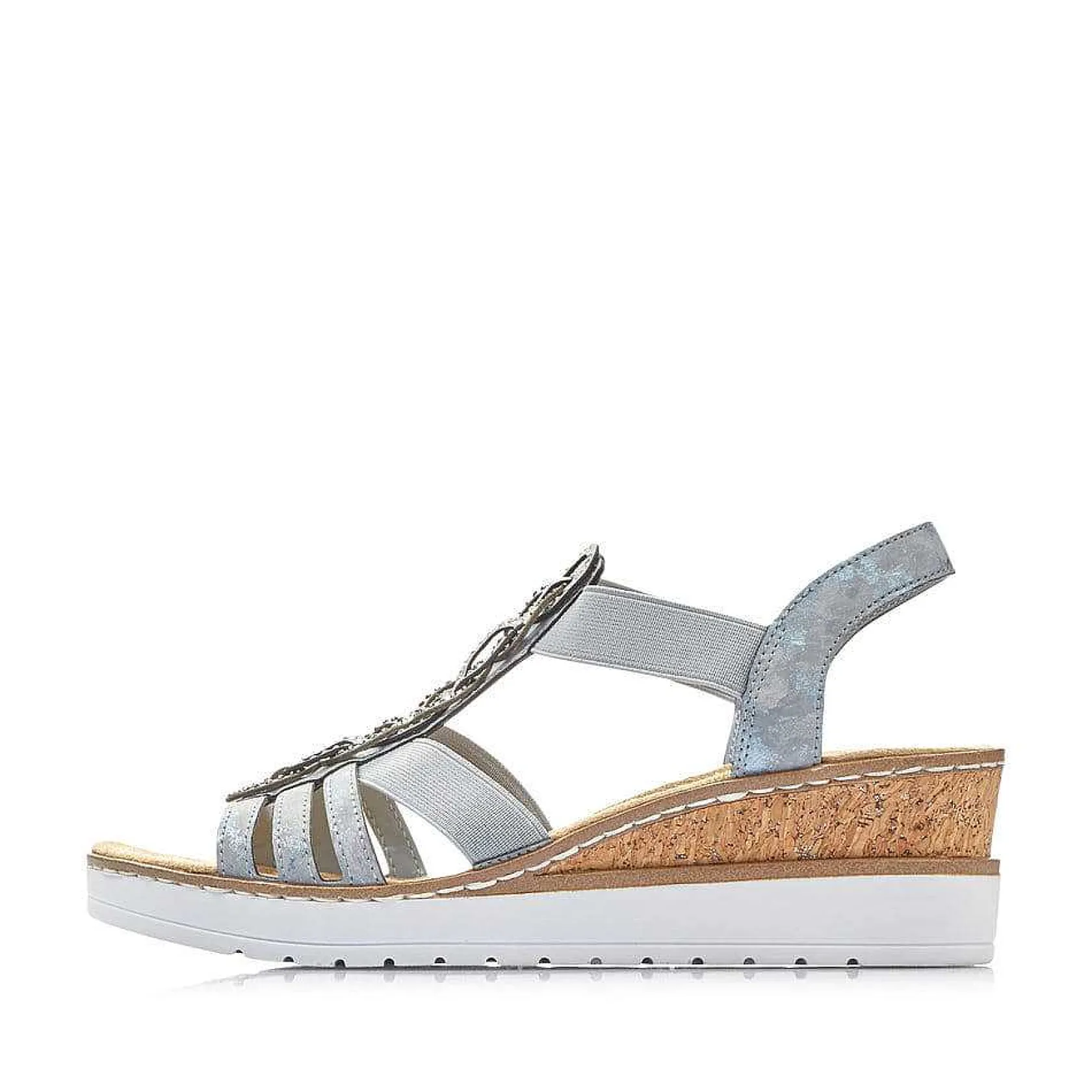 Rieker Heeled Shoes-Women'S Wedge Sandals Denim Blue