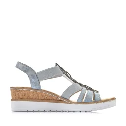 Rieker Heeled Shoes-Women'S Wedge Sandals Denim Blue