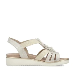 Rieker Heeled Shoes-Women'S Wedge Sandals Light Beige