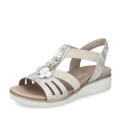Rieker Heeled Shoes-Women'S Wedge Sandals Light Beige