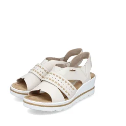 Rieker Heeled Shoes-Women'S Wedge Sandals Light Beige