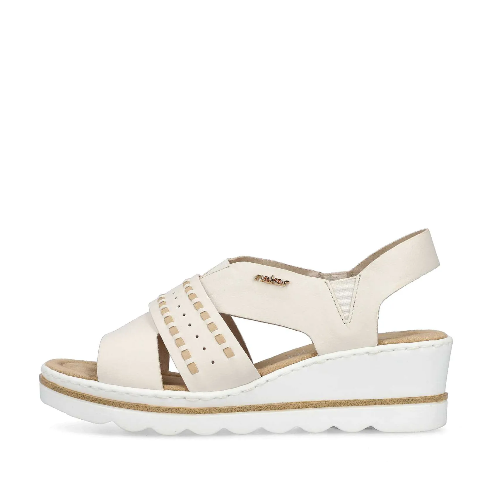 Rieker Heeled Shoes-Women'S Wedge Sandals Light Beige