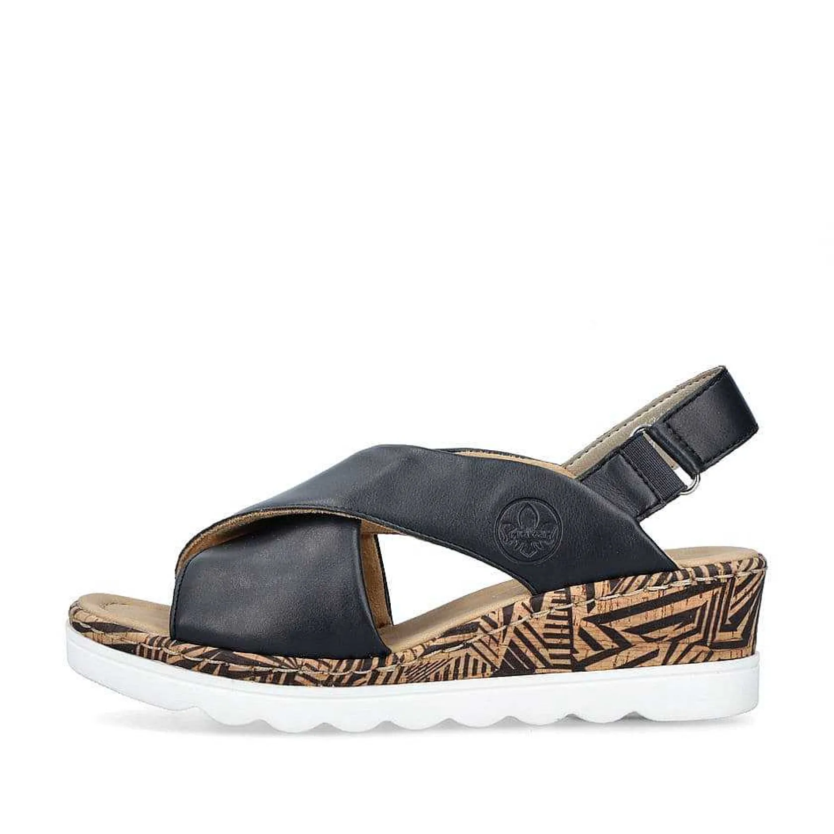 Rieker Heeled Shoes-Women'S Wedge Sandals Navy Blue