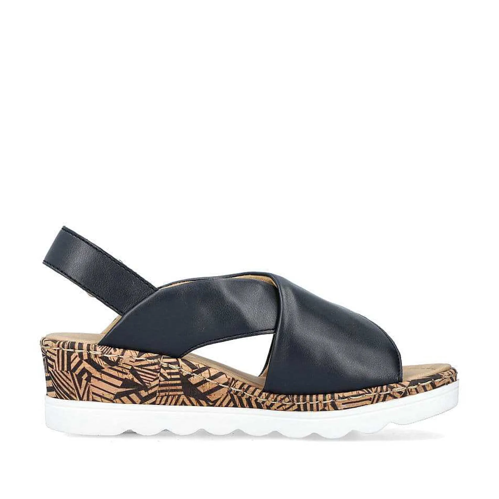 Rieker Heeled Shoes-Women'S Wedge Sandals Navy Blue