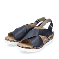 Rieker Heeled Shoes-Women'S Wedge Sandals Navy Blue