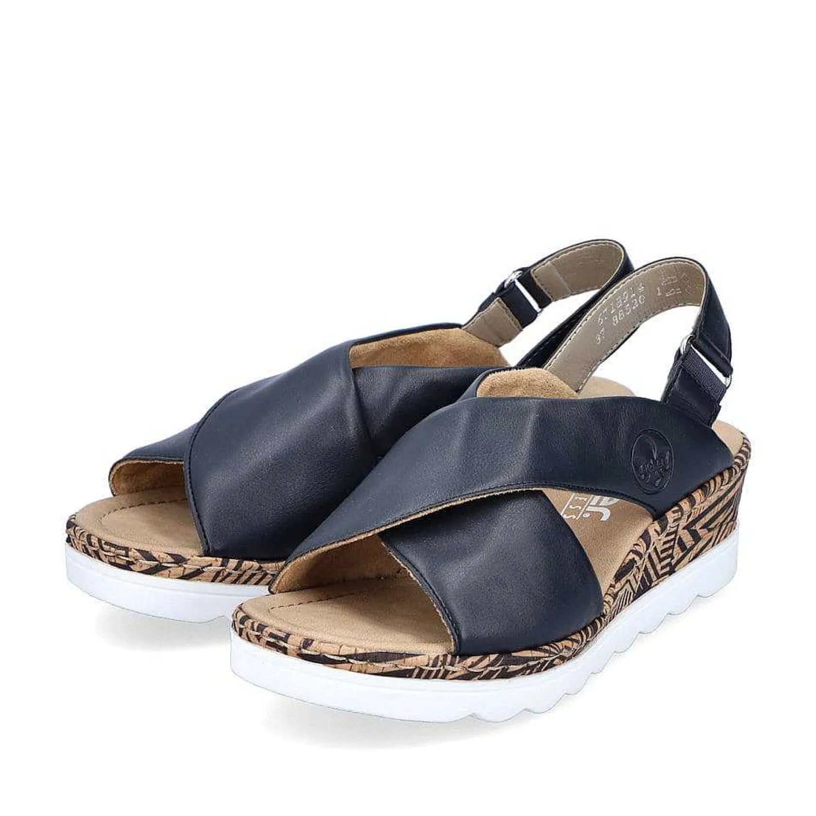 Rieker Heeled Shoes-Women'S Wedge Sandals Navy Blue